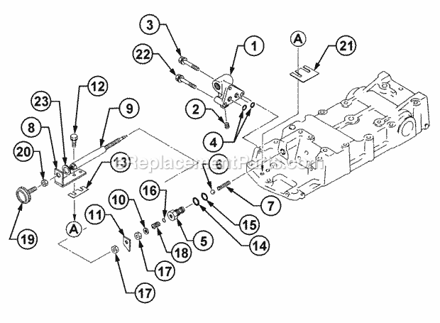 Hydraulic Lift Flow Control Diagram and Parts List for 54A-458D100, 590-603-100 Cub Cadet Lawn Tractor